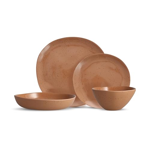 Fortessa Sandia Melamine/Outdoor - Vajilla de 16 piezas, servicio para 4, Abode