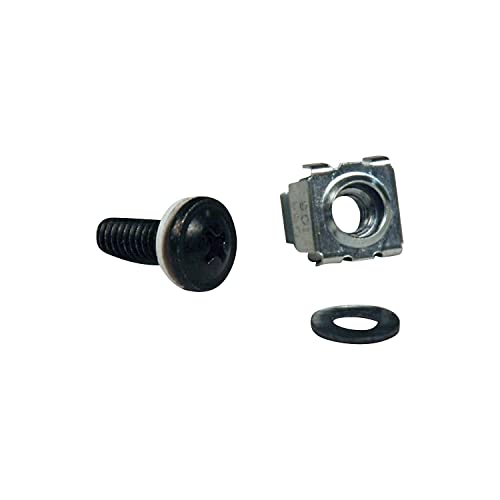 TRIPP LITE 50PC Rack Enclosure Cabinet Square Hole Hardware Kit M5 Screws and Washers SRCAGENUT5MM