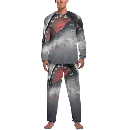 Pyjama homme ensemble à imprimé cadran de voiture avec haut et pantalon de nuit