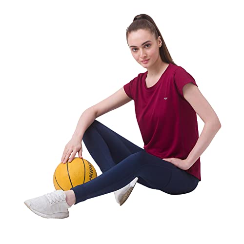 Image of berge' Ladies Jacquard Polyester Dry Fit Textured Western Shirts & Tshirts for Women, Quick Drying & Breathable Fabric, Gym Wear Tees & Workout Tops|Half Sleeve T-Shirt|Running Tshirts for Women