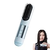 2026 Upgraded Go Brush Pro for Short Hair, 3 Heat Settings for All Hair Types, 30s Fast Heat, Ionic & Ceramic Care, Cold Air Mode, 2500mAh USB-C Rechargeable Straightening Brush (Blue)