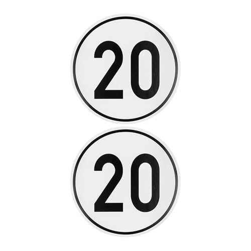 Sticker set velocidad con 20 KM/H, 2 pzs, Ø 20 cm, lámina autoadhesiva, adhesivo externo, Tempo adhesive stickers for trailers, lorries, buses, agricultural machinery, caravans, speed sticker car set