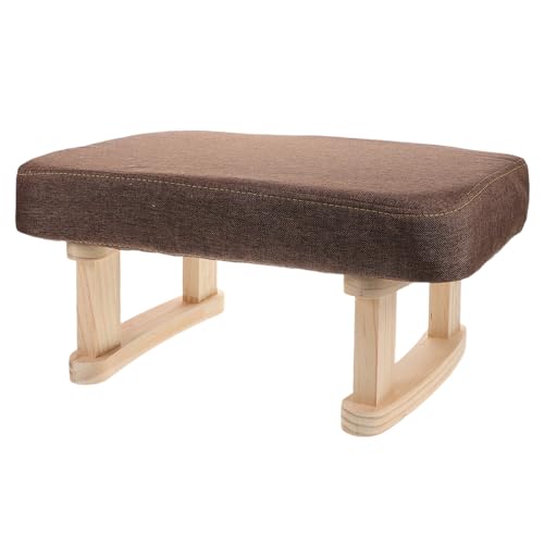 Taburete vintage con patas de madera reposapiés