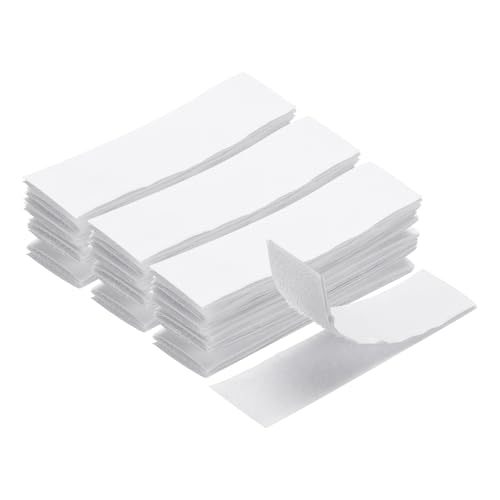 Image of HARFINGTON 24set Hook and Loop Strips with Adhesive 1 inchx4 inch Double Sided Hook and Loop Tape Nylon Self Sticky Fastener for Home Office Car, White