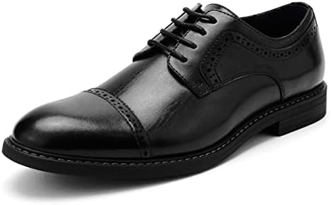 Temeshu Men's Casual Dress Shoes Classic Oxfords Formal Modern Business Shoes DS08 Black 8