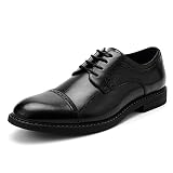Temeshu Men's Casual Dress Shoes Classic Oxfords Formal Modern Business Shoes DS08 Black 8.5