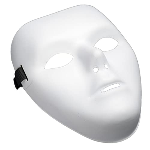 Hperu 1 maschera di Halloween, maschera bianca mascherata maschera integrale fai da te maschere vuote colorate semplici maschere artistiche cosplay per feste
