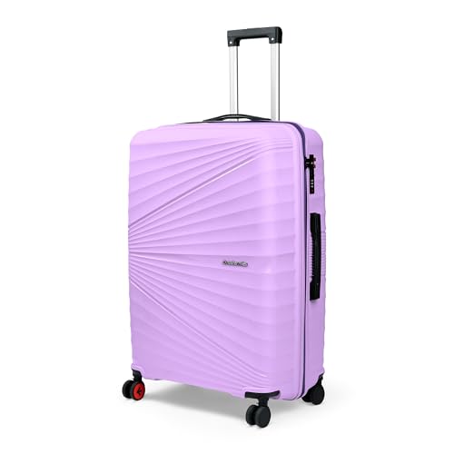 Image of Nasher Miles Golden Gate Hard-Sided Polypropylene Check-in Luggage 28 inch | 75cm | 8 Wheels Large Trolley Bag for Travel | Suitcase Purple & Dark Purple