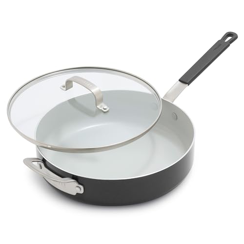 GreenPan x Bobby Flay 4.5QT Nonstick Saute Pan with Glass Lid, PFAS-Free Diamond Ceramic, Induction...