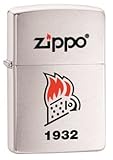 Zippo Sturmfeuerzeug - Zippo and Chimney, Brushed Chrome, Color Image - Nachfüllbar - Wiederverwendbar - Windfestes Design - Geschenkbox - Made in USA