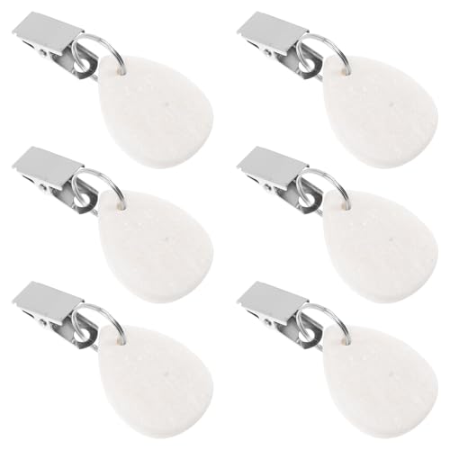 FUNNETOYU 6 Pezzi Pesi per Tovaglia in Acciaio Inox Pendenti in Marmo, Morsetti per Tovaglie per Tavoli da Giardino Spessi, Clip di Fissaggio per Picnic, Feste e Uso Domestico