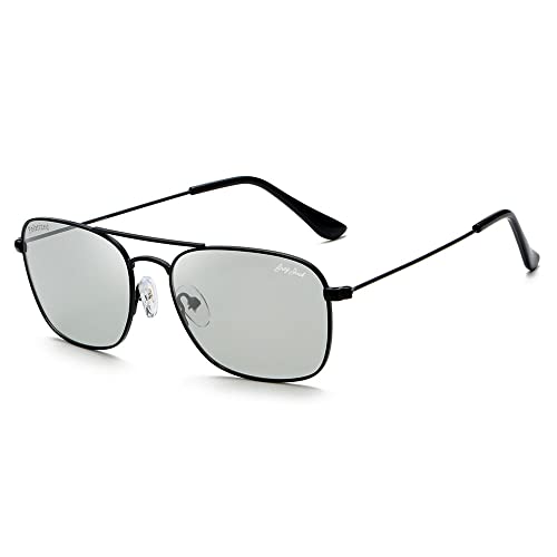 Image of grey jack Square Polarized Sunglasses,Retro Classic Style Full Rim Metal Frame for Men Women Small Size 1650