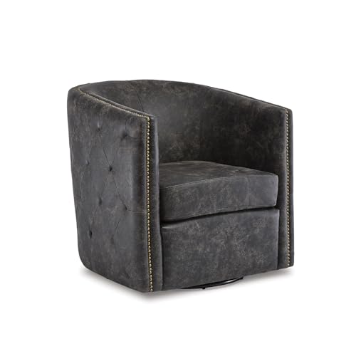 Signature Design by Ashley Brentlow Tufted Barrel Accent Swivel Chair,