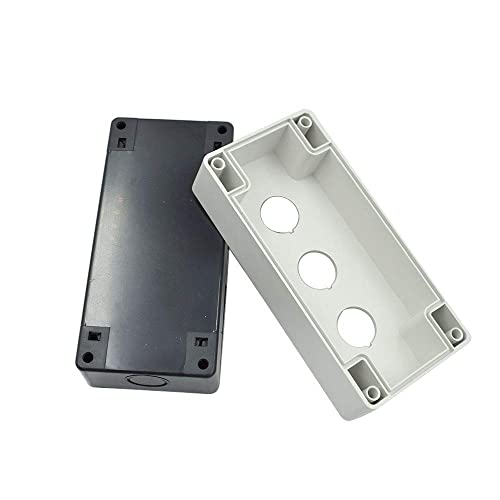 Image of Push Button Switch Control Station Box 22mm 3 Button Hole Waterproof White and Black (PACK OF 1)