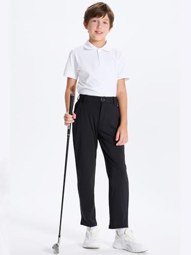 DEVOROPA Youth Boys Golf Pants Stretch Flat Front Dress Athletic