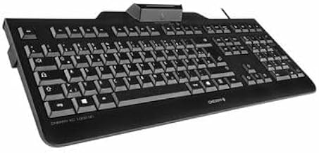Cherry KC 1000 SC Keyboard - Cable Connectivity - USB Interface - 104 Key - English (US) - QWERTZ Keys Layout - Mechanical - Black (Certified Refurbished)