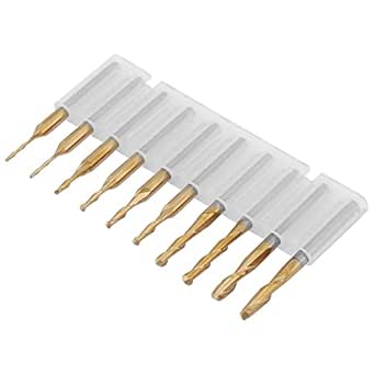 10pcs3.175mm Shank Titanium Coated Ball Nose End Milling Cutter Set 1mm - View #4