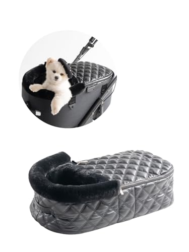 ペット ゆりかご バシネット DIA DOME HARRYSPET ペットカート ベッド ハウス 冬 ペットベッド 寝袋 クッション もこもこ ハリースペット (キャビアブラック, L)