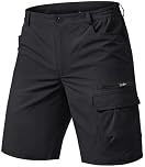 TACVASEN Cargo Shorts Men Quick Dry Lightweight Work Hiking Shorts with Pockets for Walking Casual Outdoor Golf Travel Summer Black 32