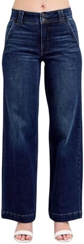 Judy Blue High Rise Wide-Leg Jean Dark Wash, Inseam 32"