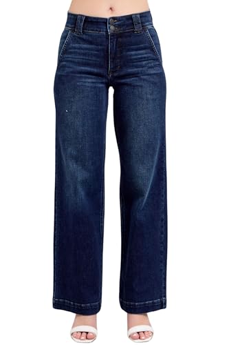 Judy Blue High Rise Wide-Leg Jean Dark Wash, Inseam 32"