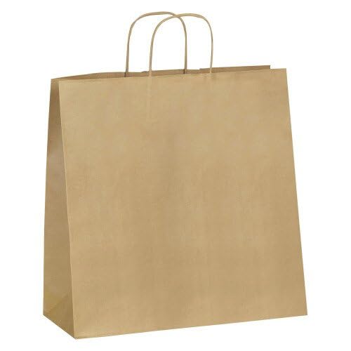 Sacs ECO kraft brun poignées torsadées 40 x 35 x 14 cm - Carton de 200