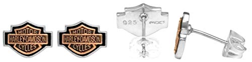 Harley-Davidson Women's Copper Bar & Shield Cameo Post Earrings Hde0261 #TOP1