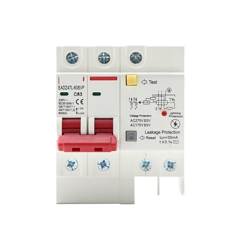 Disjoncteur RCBO 2P 16A avec protection SPD et surtension pour tableau électrique