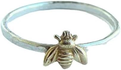 Fashion Cute Gold Bee Ring for Women Finger Wrap Around Craft Handmade Animal Lucky Honey Bee Knuckle Ring (8)