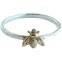Fashion Cute Gold Bee Ring for Women Finger Wrap Around Craft Handmade Animal Lucky Honey Bee Knuckle Ring 7