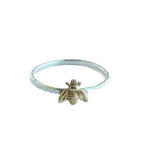 Metmejiao Fashion Cute Gold Bee Ring for Women Finger Wrap Around Craft Handmade Animal Lucky Honey Bee Knuckle Ring (8)