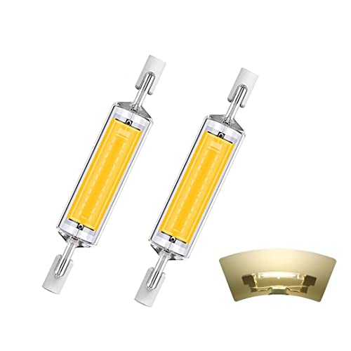 Ampoule LED R7S 78mm 10W Dimmable, Blanc naturel 4500K 1000LM, Linéaire Remplacer Lampe Halogène 100W, Éclairage à 360 Degrés, Sans Scintillement, R7S LED Tubes pour Projecteur, 2pcs Cover