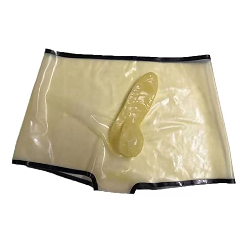 Herren Latex Shorts Slip Latex Boxershorts Höschen Latex Unterwäsche Unterhose Kurze Hose (L)