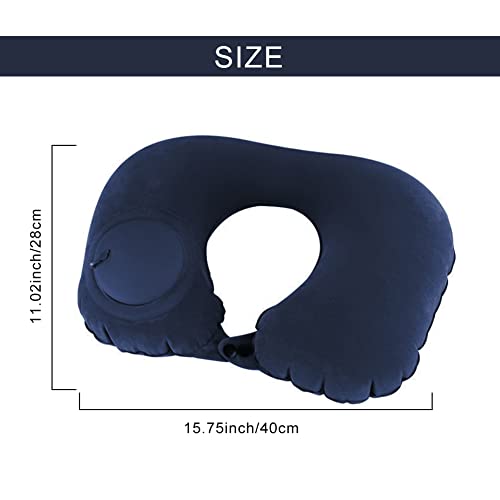 Image of Travel Pillow, Inflatable Neck Pillow, Inflatable Travel Pillow, Inflatable U Shape Pillow, Travel Neck Pillow with Pressing Inflation Pump Suitable for Sleep Rest, Airplane, Car, Office and Outdoor