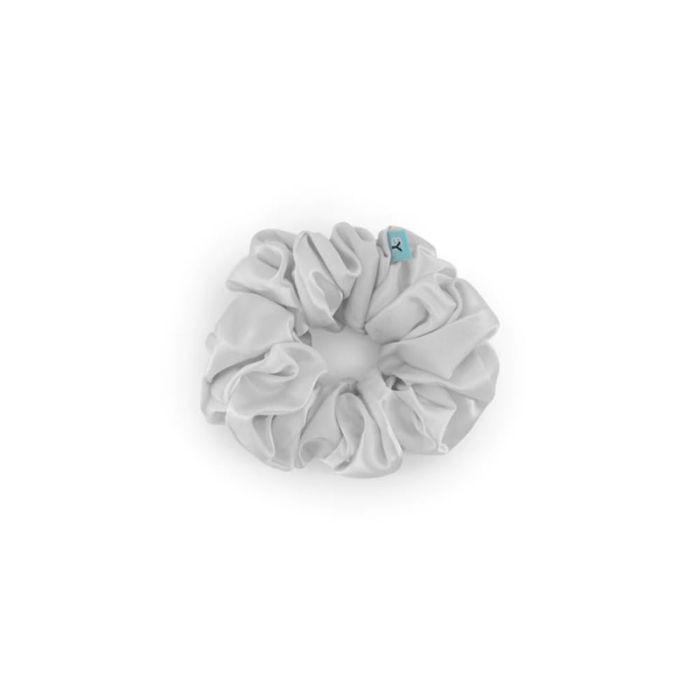 Brightly Labs Silk Scrunchies (Large) (Silver Grey)