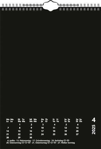 Heyda Bastel- und Fotokalender jahresgebunden (2025), 1 Blatt = 1 Monat, A4, goldfarben