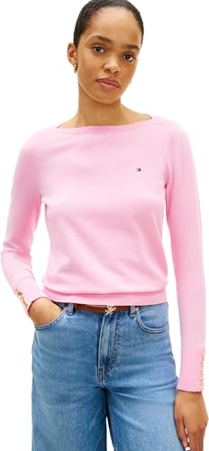 Tommy Hilfiger Damen Pullover Strickpullover, Rosa (Rose Petal), XXS – Ansicht 1