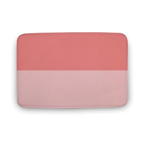 Luxury Bathroom Rug, Light Coral and Baby Pink Bath Mat