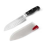 Sabatier Forged Stainless Steel Santoku Knife with EdgeKeeper Self-Sharpening Sheath, 5-Inch