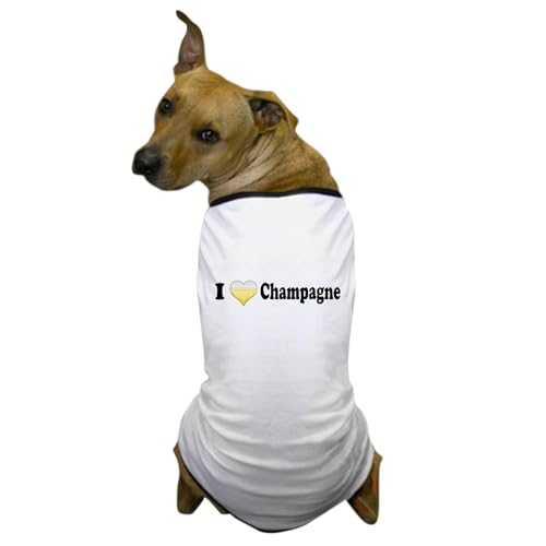 CafePress I Love Champagne Dog T Shirt Dog T-Shirt, Pet Clothing, Funny Dog Costume