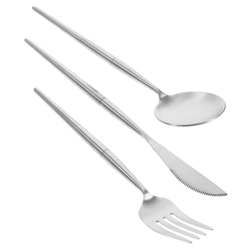 STOBOK ステンレス製携帯用カトラリー 軽量収納ケース付き ナイフ フォーク スプーン 点 キャンプ用食器 ホームレストラン対応