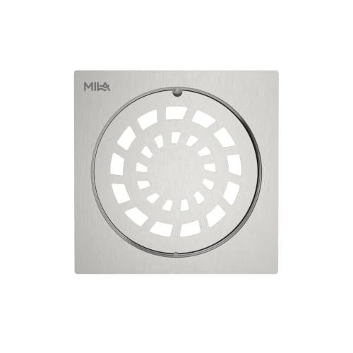 Image of Mila 5x5 Inch Flat Cut Floor Drain | 304 Grade Stainless Steel | Secure Lock | Prevents Accidental Displacement | Fast Water Drainage | Rust Resistant | Matte Finish | 1.5 Yr Warranty