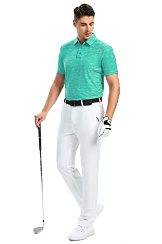 Image of Damipow Premium Golf Shirts for Men Dry Fit Performance Polo Short Sleeve Collared Shirt