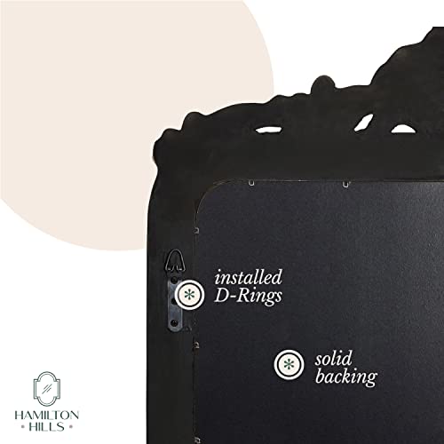 Hamilton Hills 24X36 Inch Vintage Gold Mirror | French Baroque & Antique Arched Mirror For Wall Decor | Gold Bathroom Mirror | Ornate Entryway Mirrors For Wall | Decorative Fancy Vanity To Hang #TOP3