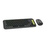 Logitech POP ICON Combo, Bluetooth Keyboard and Mouse Combo, Comfortable Typing, programmable Keys and Buttons, Quiet clicks, Easy-Switch up to 3 Devices - Graphite and Lime