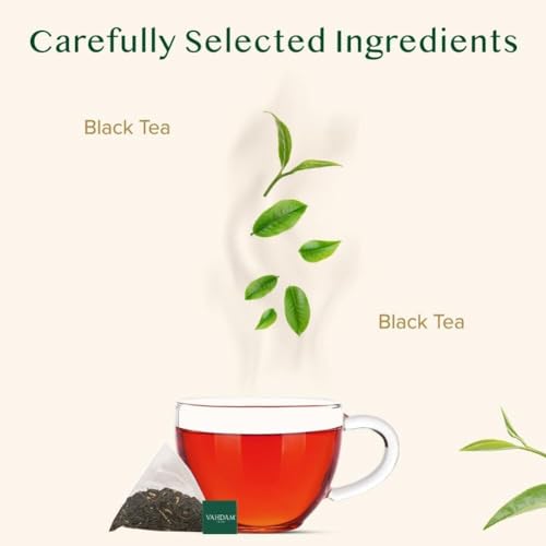 VAHDAM, English Breakfast Black Tea Bags (100 Count) High Caffeine | Strong, Robust & Flavoury | Pyramid Tea Bags | Full Bodied Black Tea Leaves