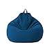 Large Small Lazy Sofas Cover Chairs Without Filler Linen Cloth Lounger Seat Bean Bag Pouf Puff Couch Tatami Living Room Beanbags (Blue, 70x80cm)
