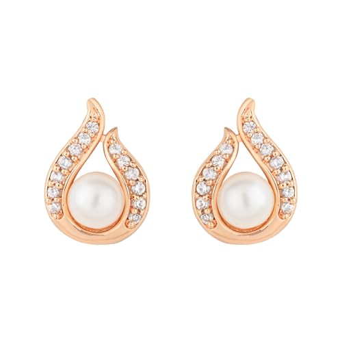 Image of I Jewels Glittering Cubic Zirconia Designer Chain Pendent Necklace With Earrings Set for Women