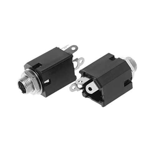 Conector audio 6,35 mm PJ-612 de 3 pines con tuerca y tornillo, pack de 10 piezas 5