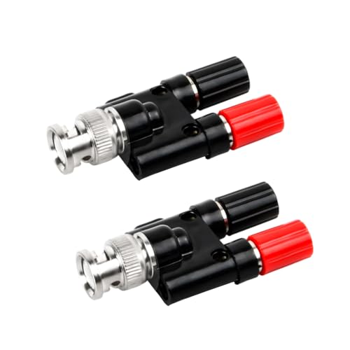 Futuhada 2 stuks BNC naar 4 mm adapter, BNC naar banaan coaxiale stekker, BNC-stekker naar banaanstekker 4 mm jack voor verbinding, audio-adapter
